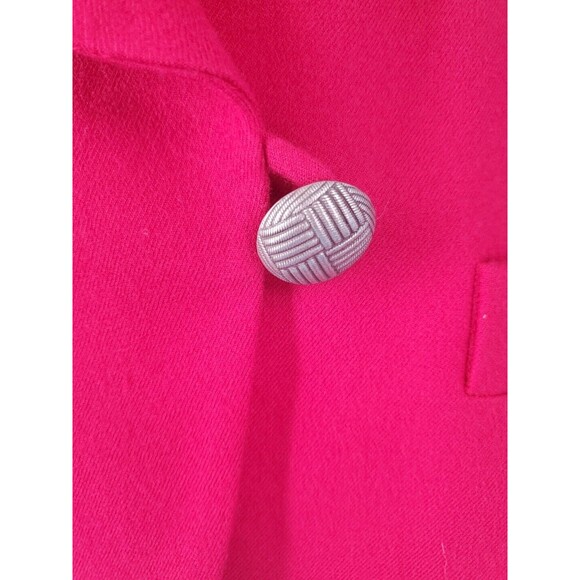 Saville Woolmark Jacket Blazer Red Sz 8 Vintage Lined Single Button Shoulder Pad - Picture 4 of 16